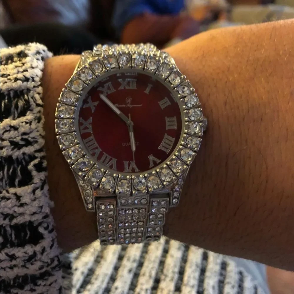 VVS Bustdown Simulated Diamond Stainless Steel Iced Out Luxury Hip Hop Watch